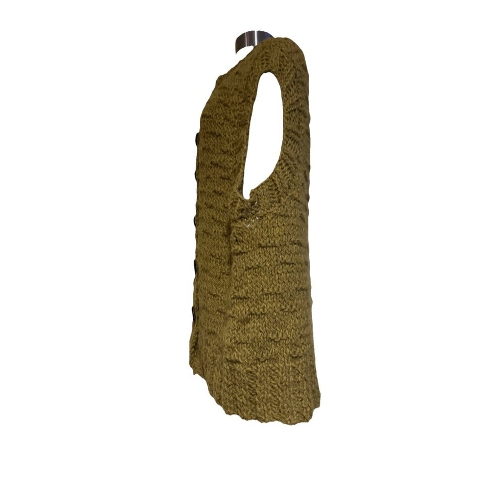 French Angora Wool Boho Hippie Chunky Knit Sweater Vest Art to Wear Large XL New - Picture 10 of 15